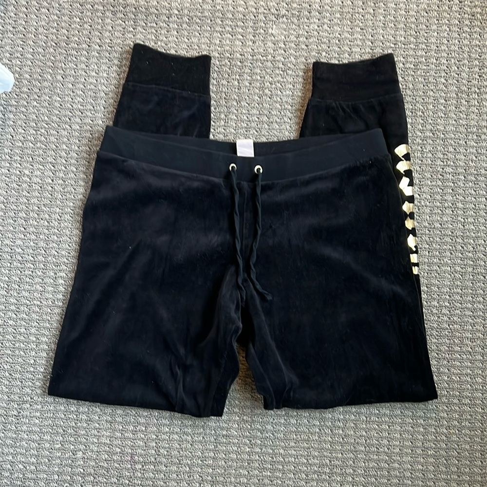 Juicy Couture Velour Black Jogger Sweatpants